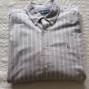 Polo by Ralph Lauren Men's Striped Shirt in Blue | LARGE